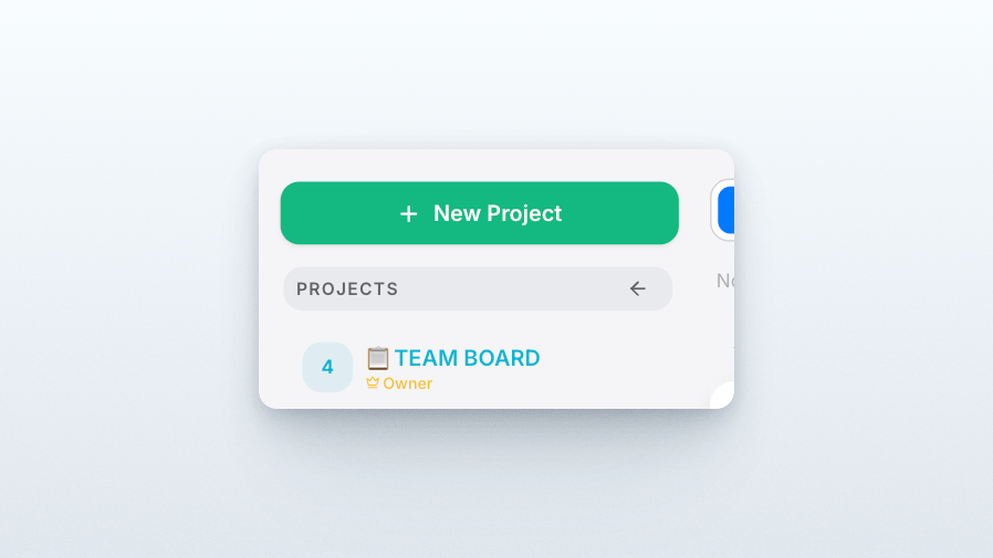 Projects sidebar header with larger collapse click area
